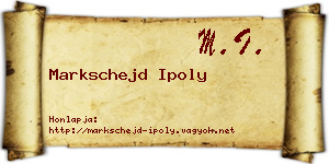 Markschejd Ipoly névjegykártya